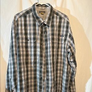 Eddie Bauer Black and White Casual Button Down Shirt